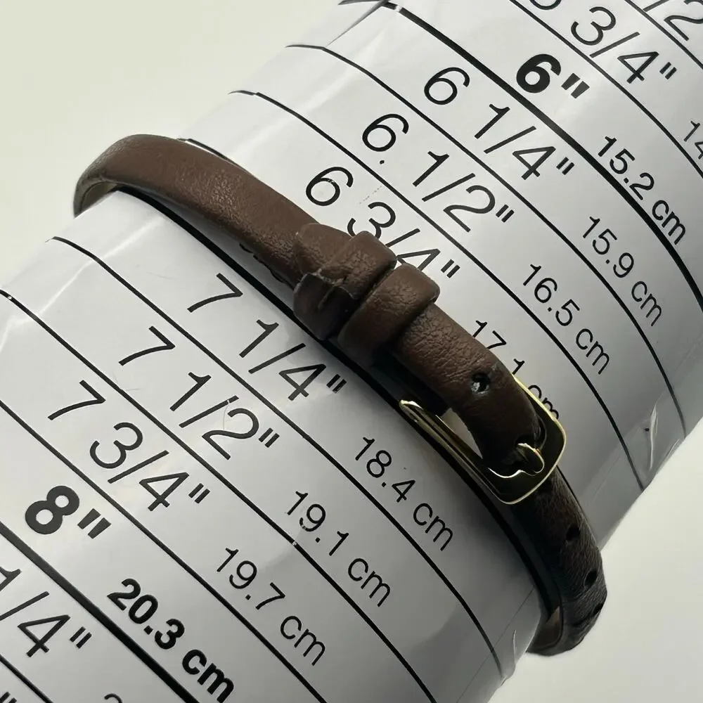 Carriage Gold Slim Brown Leather Women’s Watch Working New Battery